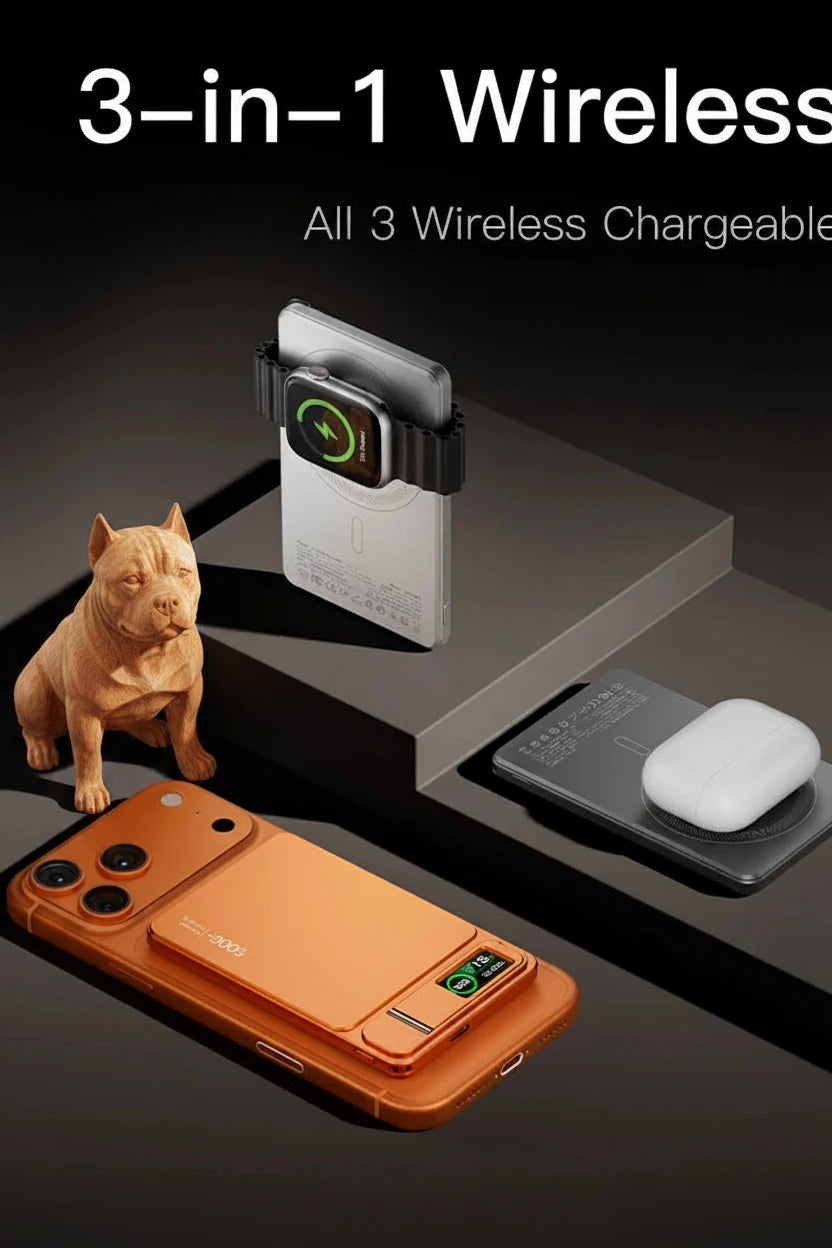 Monduran smartcharge 15w wireless power bank with smart display for iPhone+AirPods+Apple Watch