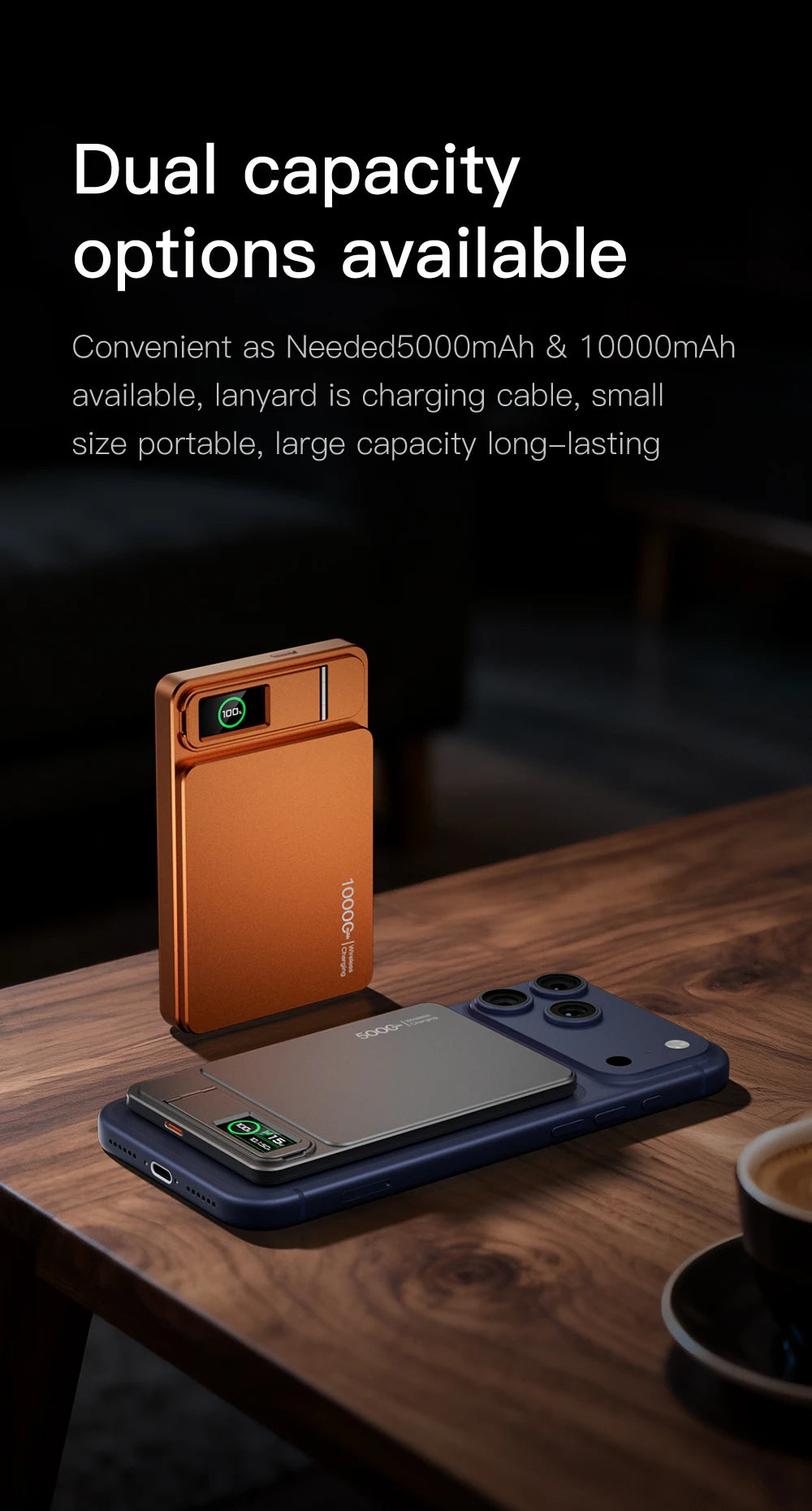 Monduran smartcharge 15w wireless power bank with smart display for iPhone+AirPods+Apple Watch
