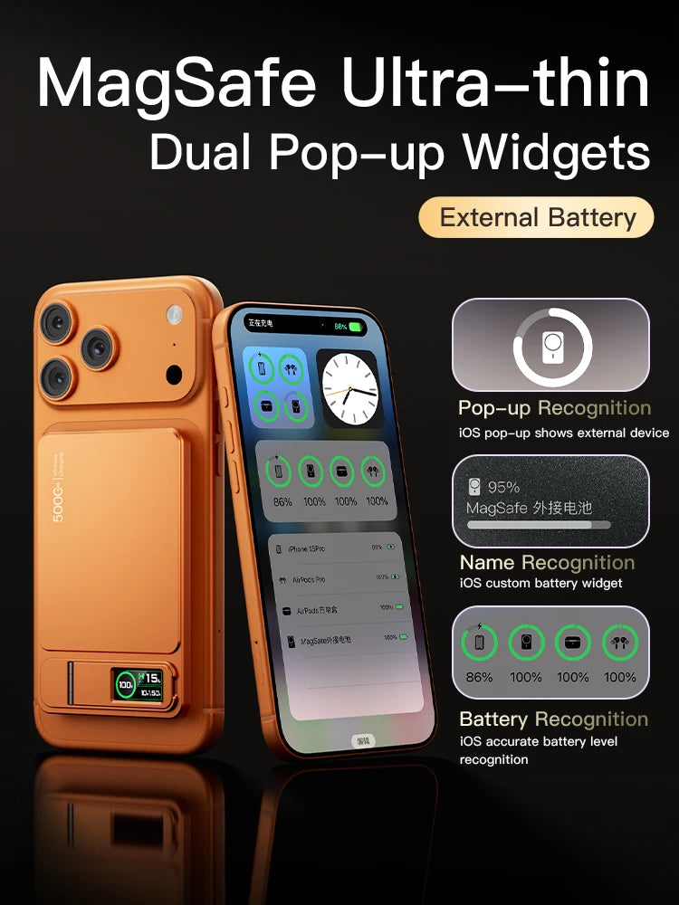 Monduran smartcharge 15w wireless power bank with smart display for iPhone+AirPods+Apple Watch
